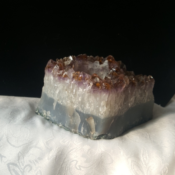 Large Natural ClusterAmethyst Purple Candle Holder - Picture 2 of 6
